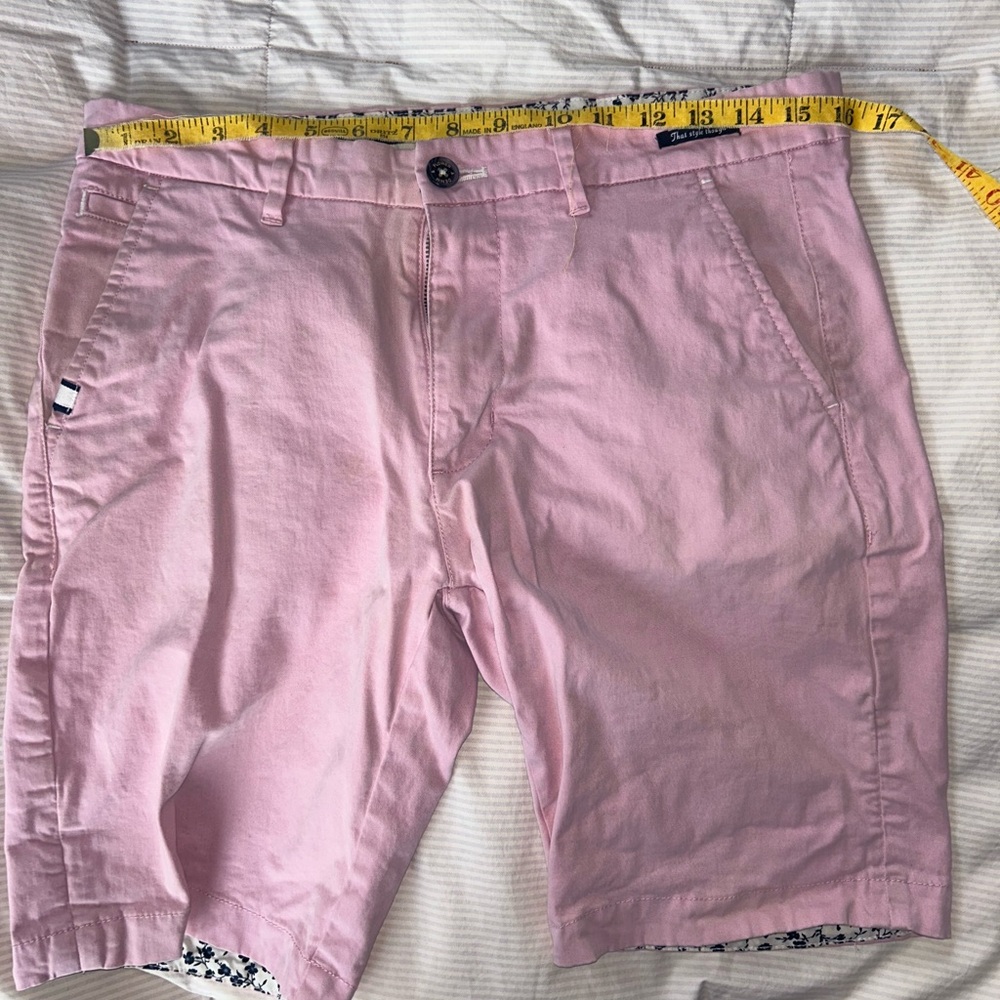 Denim & Flower Light Pink Men's Flat Front Shorts